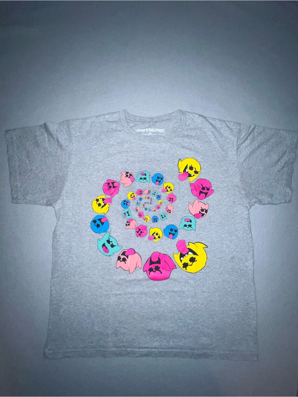 Pink Dolphin x Grateful Dead Spiral Ghost Graphic T-Shirt Heather Grey Men's L